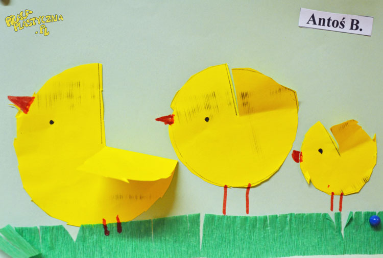 Kurczaczki- origami z koła
