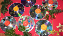 Świąteczne świeczniki z płyty CD