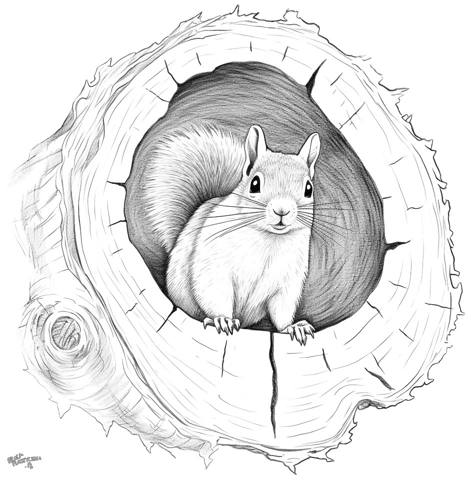 Wiewiórka rysunek do druku