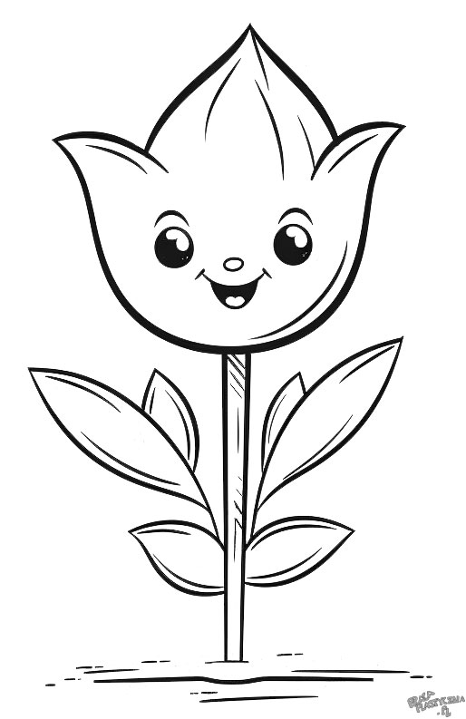 Tulipan szablon dla dzieci
