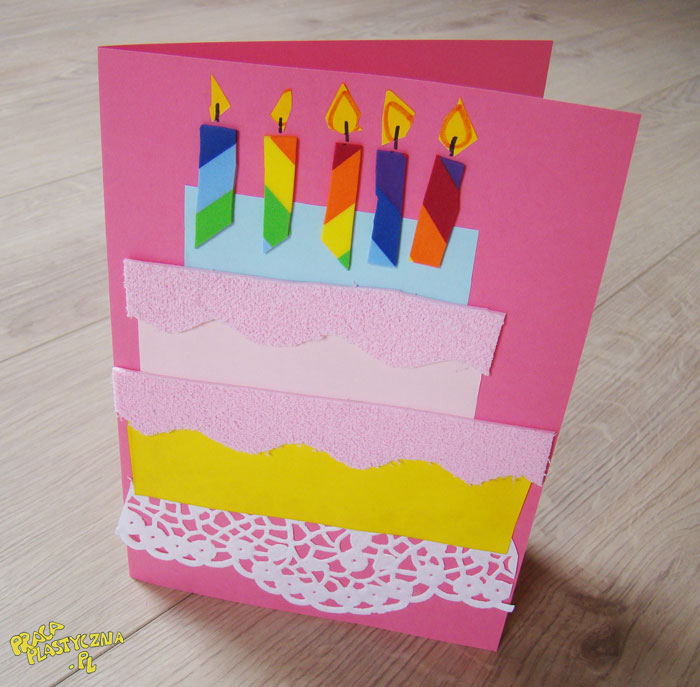 Kartka na urodziny z tortem