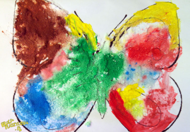 Barwny motyl - malowanie na soli
