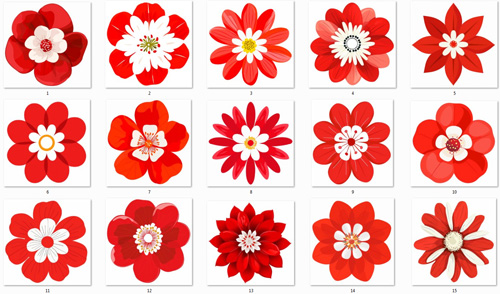 Kwiaty biało-czerwone